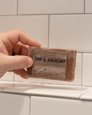 Teak & Mahogany handmade natural bar soap by Rinse Bath & Body