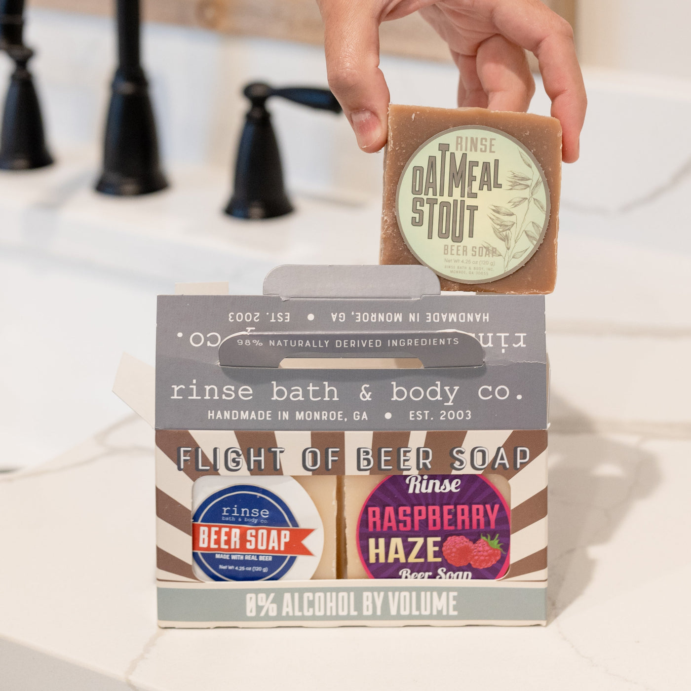 handmade natural bar soap in Handmade Natural Soap Gift by Rinse Bath & Body - alternate angle