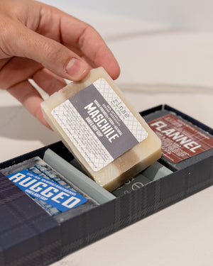 Rough & Ready Men's handmade natural bar soap from Rinse - paraben-free since 2003 - texture close-up
