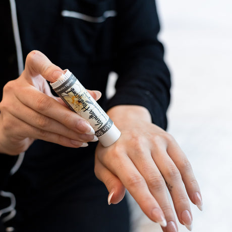 Vanilla Honeycomb solid lotion stick from Rinse - concentrated moisture bar - alternate angle