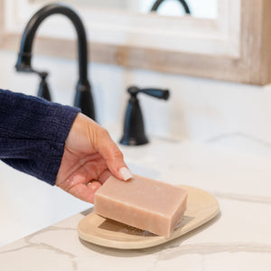 Blush Suede handmade natural bar soap from Rinse - paraben-free since 2003 - alternate angle