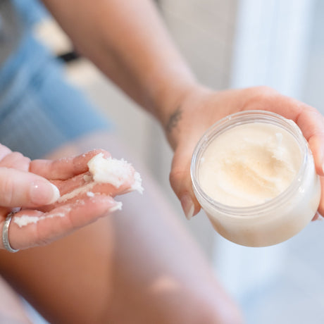 Handmade Sweet Vanilla natural sugar scrub - naturally derived - alternate angle