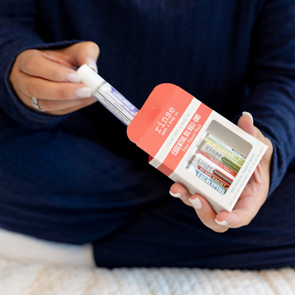 essential oil roll-on in 4-Pack Gift Set by Rinse Bath & Body - alternate angle