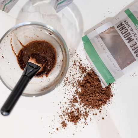 Handmade Cafe Mocha natural face mask - naturally derived - lifestyle shot