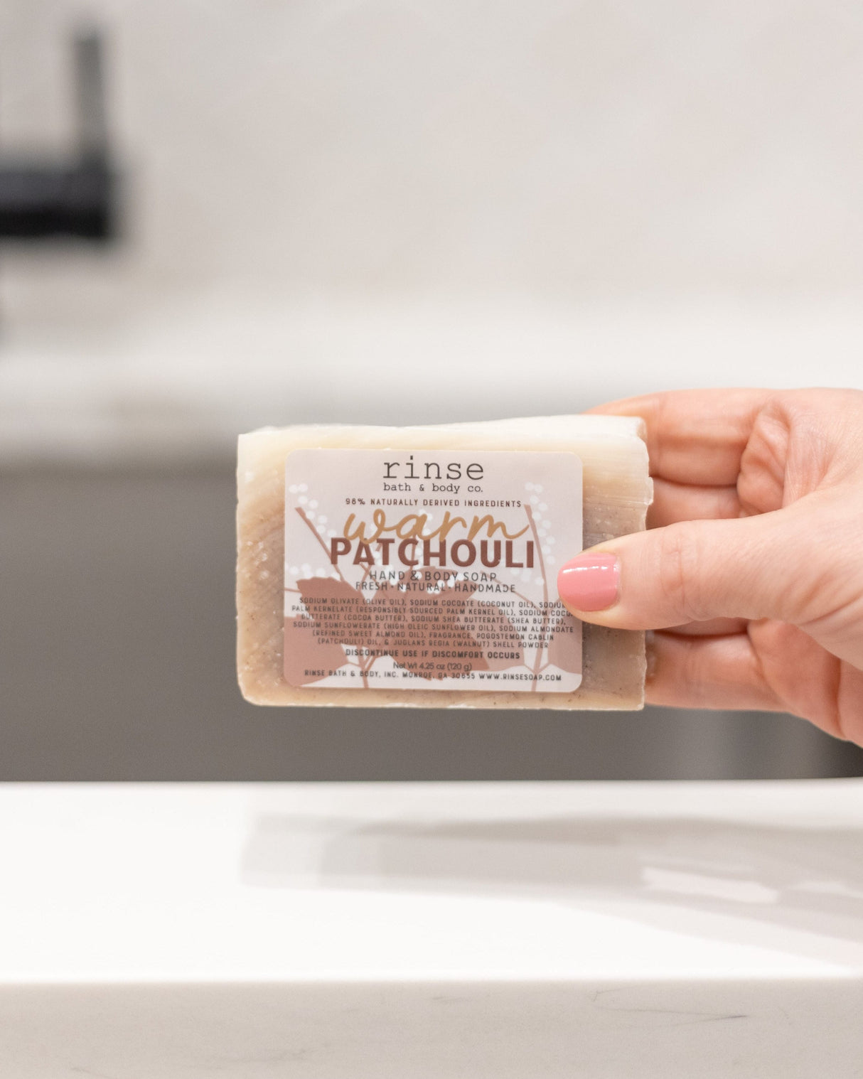 Warm Patchouli handmade natural bar soap by Rinse Bath & Body