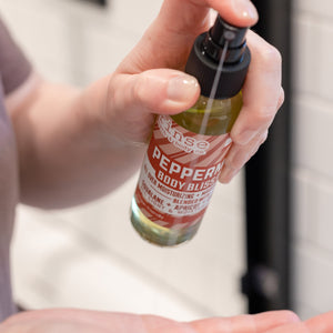 Peppermint natural body oil from Rinse - essential oil infused - alternate angle