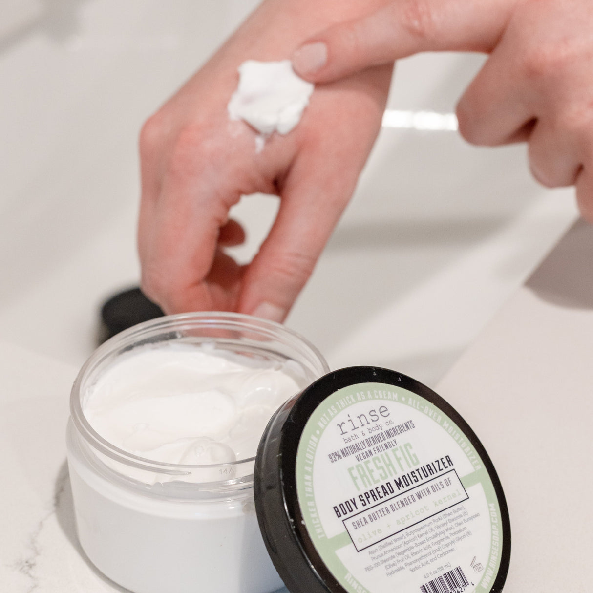 Fresh Fig natural body lotion from Rinse - shea butter enriched - alternate angle