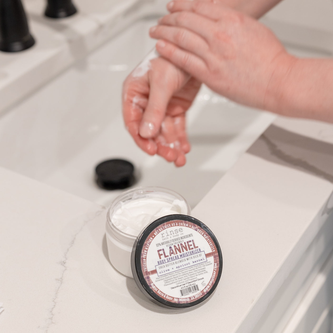 natural body lotion in Flannel by Rinse Bath & Body - alternate angle