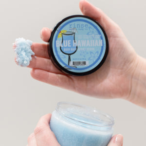 Rinse Blue Hawaiian natural sugar scrub - gentle exfoliation for soft skin - alternate angle