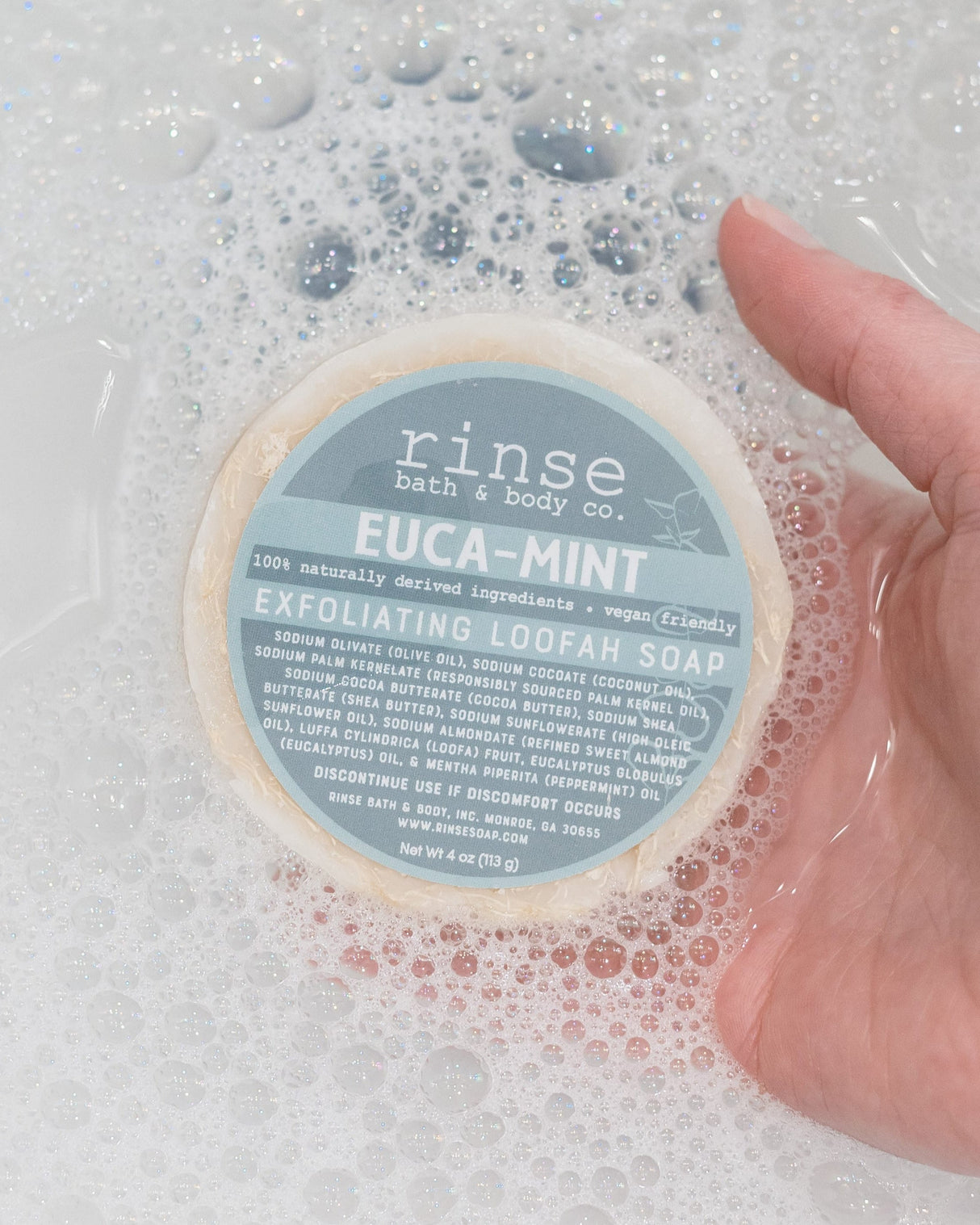 Euca Mint Loofah bar soap by Rinse Bath & Body