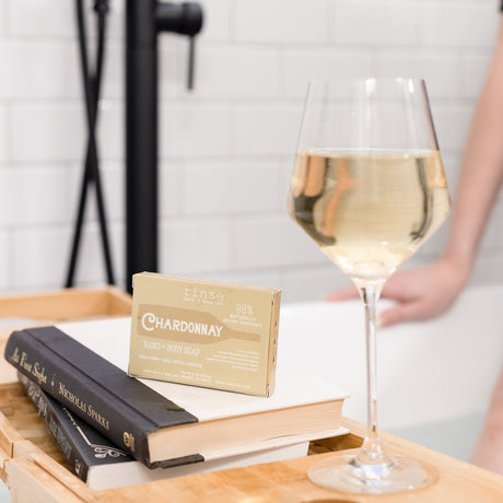 Rinse Chardonnay handmade natural bar soap - moisturizing and gentle - alternate angle