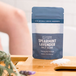 Natural natural bath soak | Spearmint Lavender | Rinse Bath & Body Co. - alternate angle