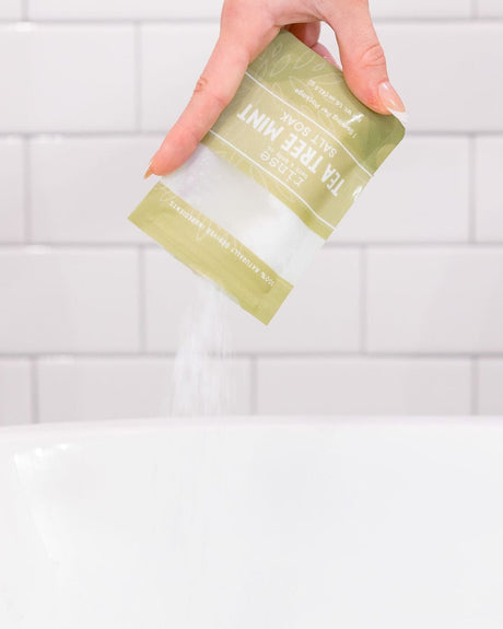 Rinse Tea Tree Mint natural bath soak - relaxing mineral soak - alternate angle