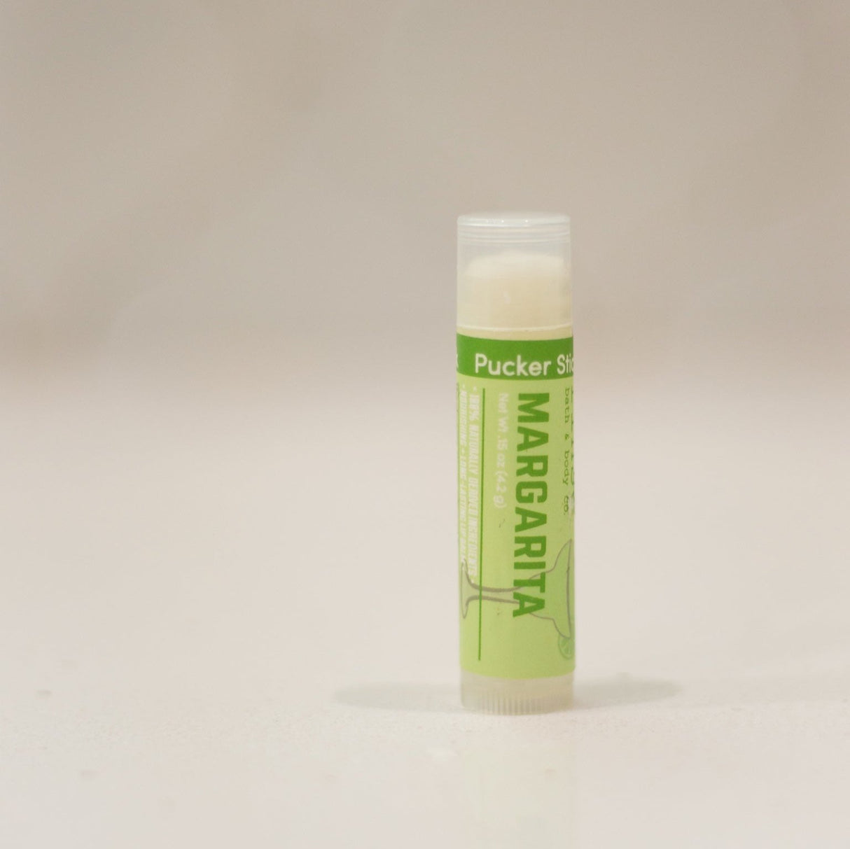 Margarita natural lip balm from Rinse - nourishing lip care - back label