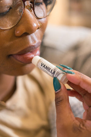Sweet Vanilla Pucker & Skin Stick Bundle — in-use
