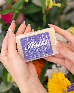 Lavender Soap + Skin Stick Box — in-use