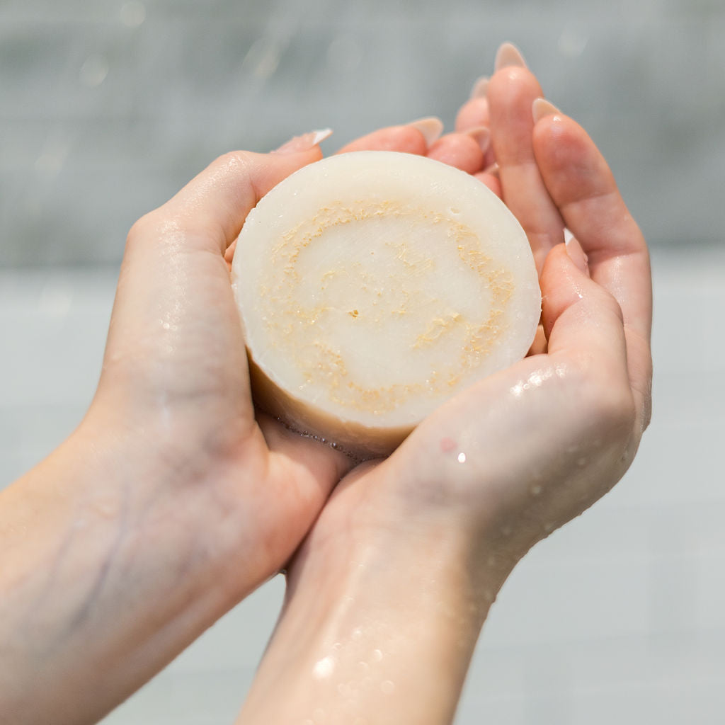 Rinse Bamboo Loofah handmade natural bar soap - moisturizing and gentle - back label