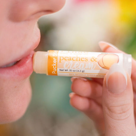 Natural natural lip balm | Peaches Cream | Rinse Bath & Body Co. - alternate angle