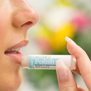 natural lip balm in Polish + Peppermint Balm by Rinse Bath & Body - detail view