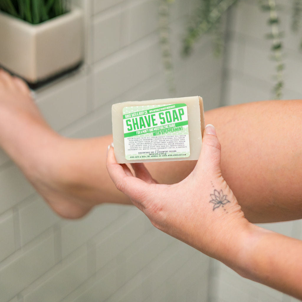 Natural handmade natural bar soap | Speppermint Shave | Rinse Bath & Body Co. - alternate angle