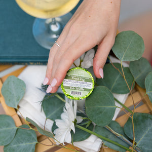 Fresh Fig bath bomb from Rinse - cocoa butter infused - alternate angle