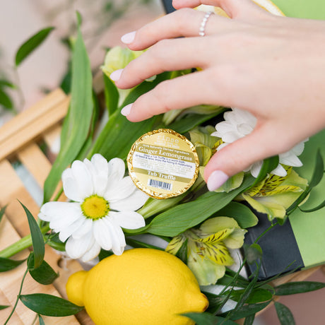 Natural bath bomb | Ginger Lemongrass | Rinse Bath & Body Co. - alternate angle