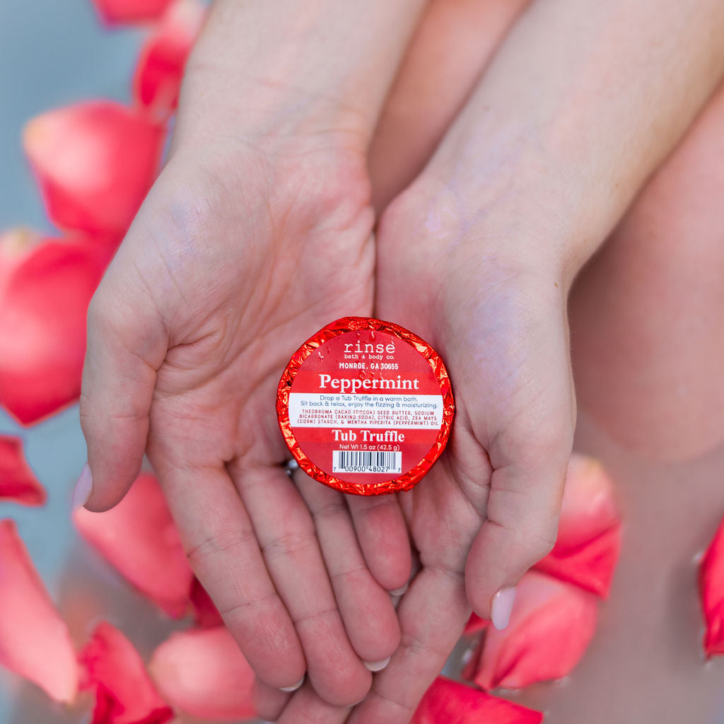 Natural bath bomb | Peppermint | Rinse Bath & Body Co. - alternate angle