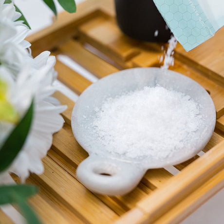 Almond Honey natural bath soak from Rinse - therapeutic bath salts - alternate angle