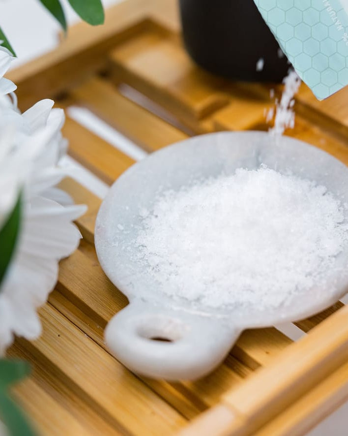 Almond Honey natural bath soak from Rinse - therapeutic bath salts - alternate angle