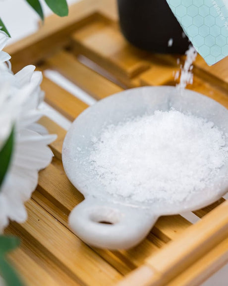 Almond Honey natural bath soak from Rinse - therapeutic bath salts - alternate angle