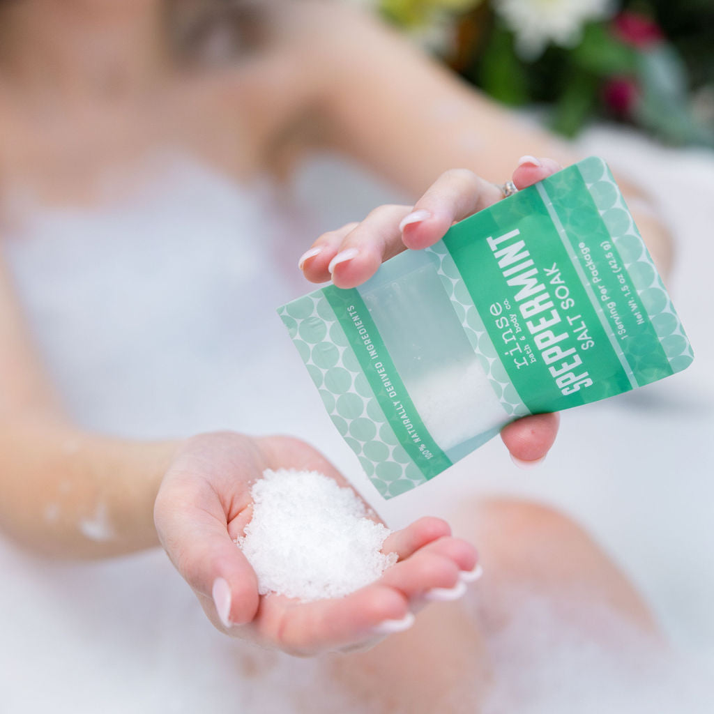 Handmade Speppermint natural bath soak - naturally derived - alternate angle