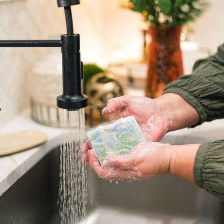 handmade natural bar soap in Rainforest by Rinse Bath & Body - detail view