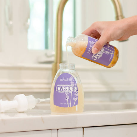 Lavender natural foaming hand soap from Rinse - handmade in Georgia - alternate angle