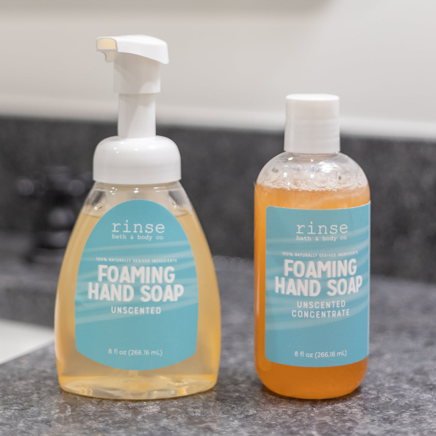 natural foaming hand soap in Unscented by Rinse Bath & Body - alternate angle