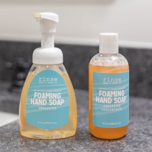 natural foaming hand soap in Unscented by Rinse Bath & Body - alternate angle