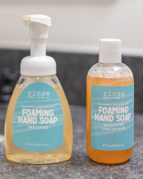 natural foaming hand soap in Unscented by Rinse Bath & Body - alternate angle