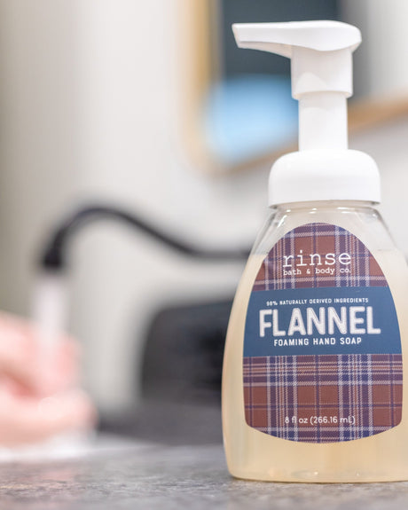 natural foaming hand soap in Flannel by Rinse Bath & Body - alternate angle