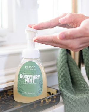 Natural natural foaming hand soap | Rosemary Mint | Rinse Bath & Body Co. - alternate angle