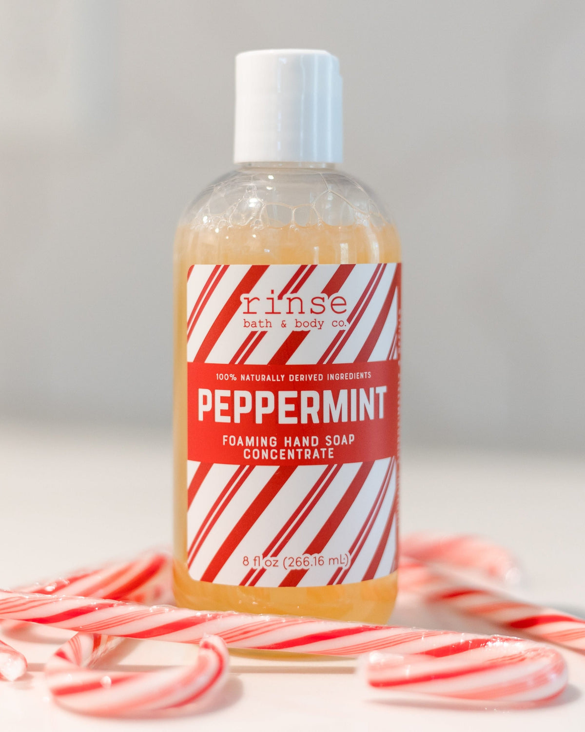 Peppermint natural foaming hand soap from Rinse - handmade in Georgia - detail view