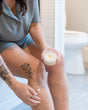 Rinse sugar scrub in use