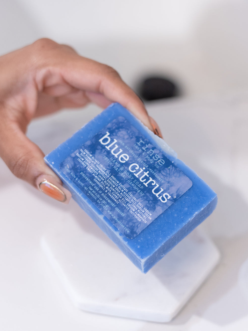 Mini Blue Citrus Soap Bar — lifestyle