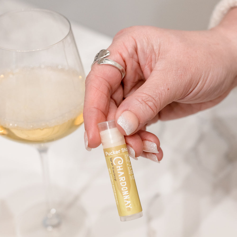 Cabernet Soap + Pucker Stick Box — in-use