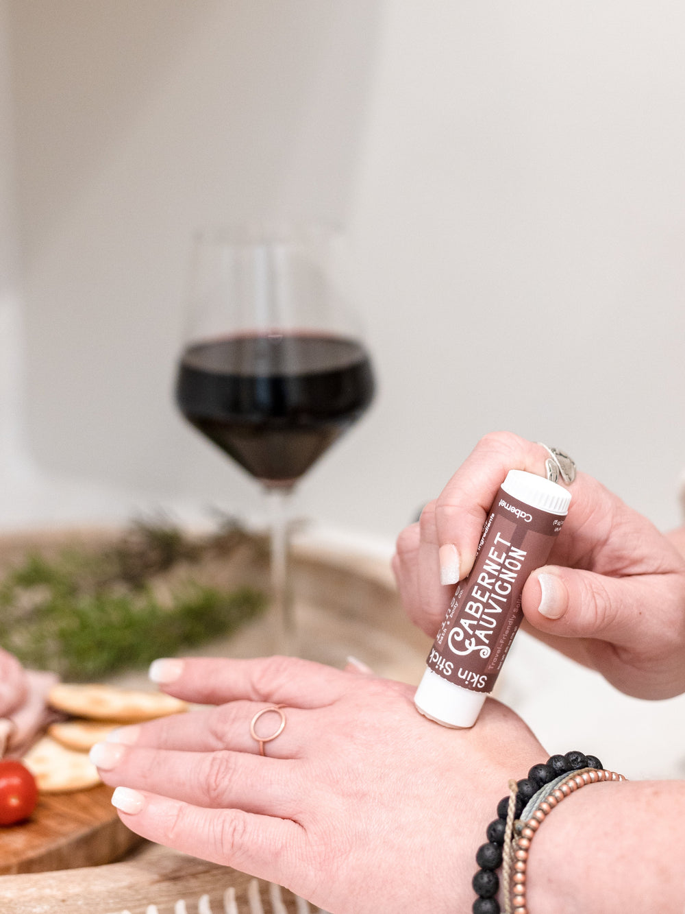 Cabernet Soap + Skin Stick Box — in-use
