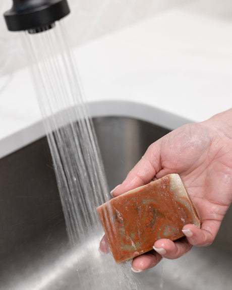 Cabernet Soap + Skin Stick Box — in-use