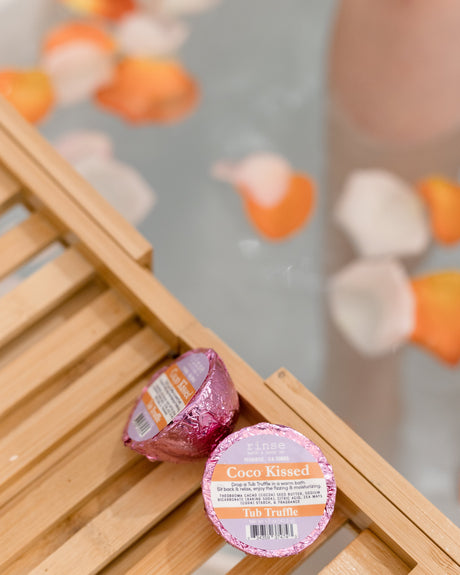 Cocoa Butter Bath Bomb (Tub Truffle) Coco Kissed — in-use