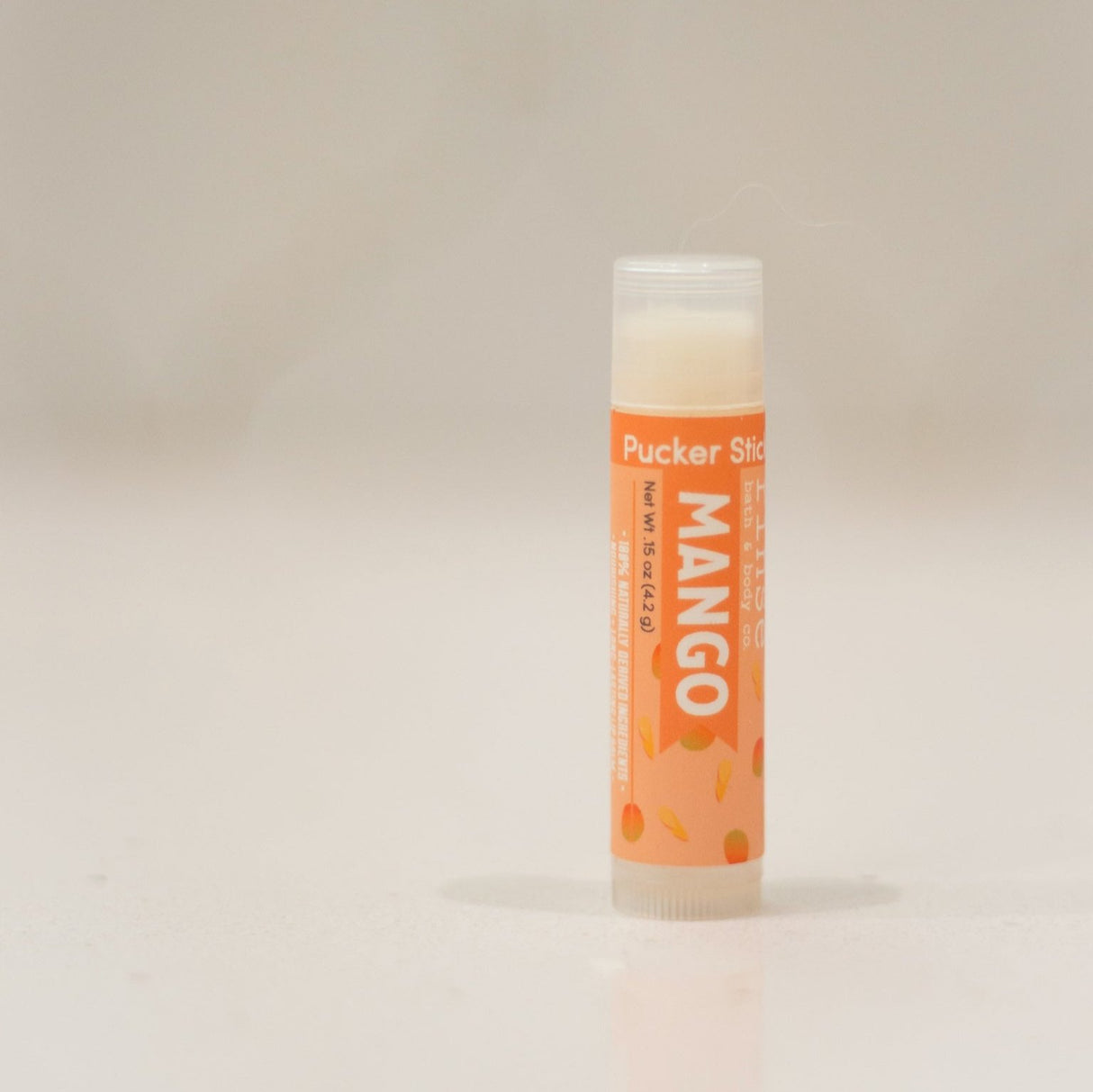 Natural natural lip balm | Mango | Rinse Bath & Body Co. - back label