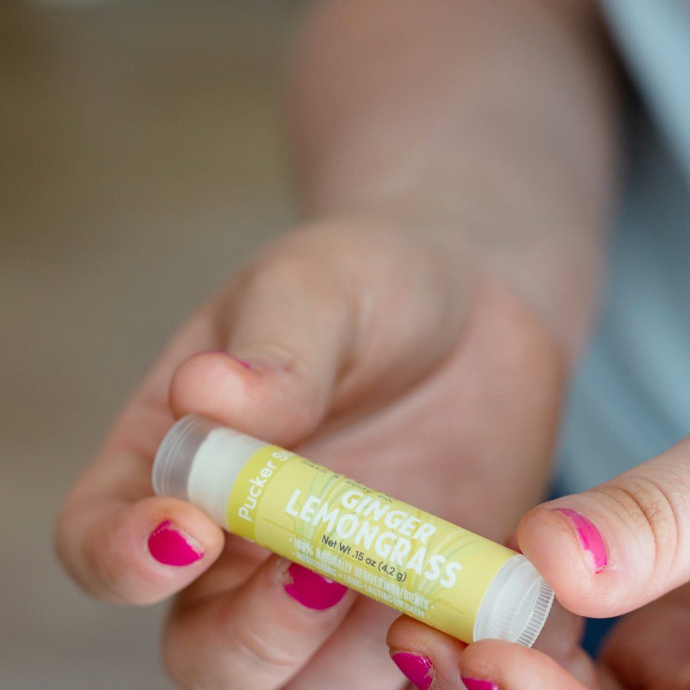 Ginger Lemongrass Pucker & Skin Stick Bundle — in-use