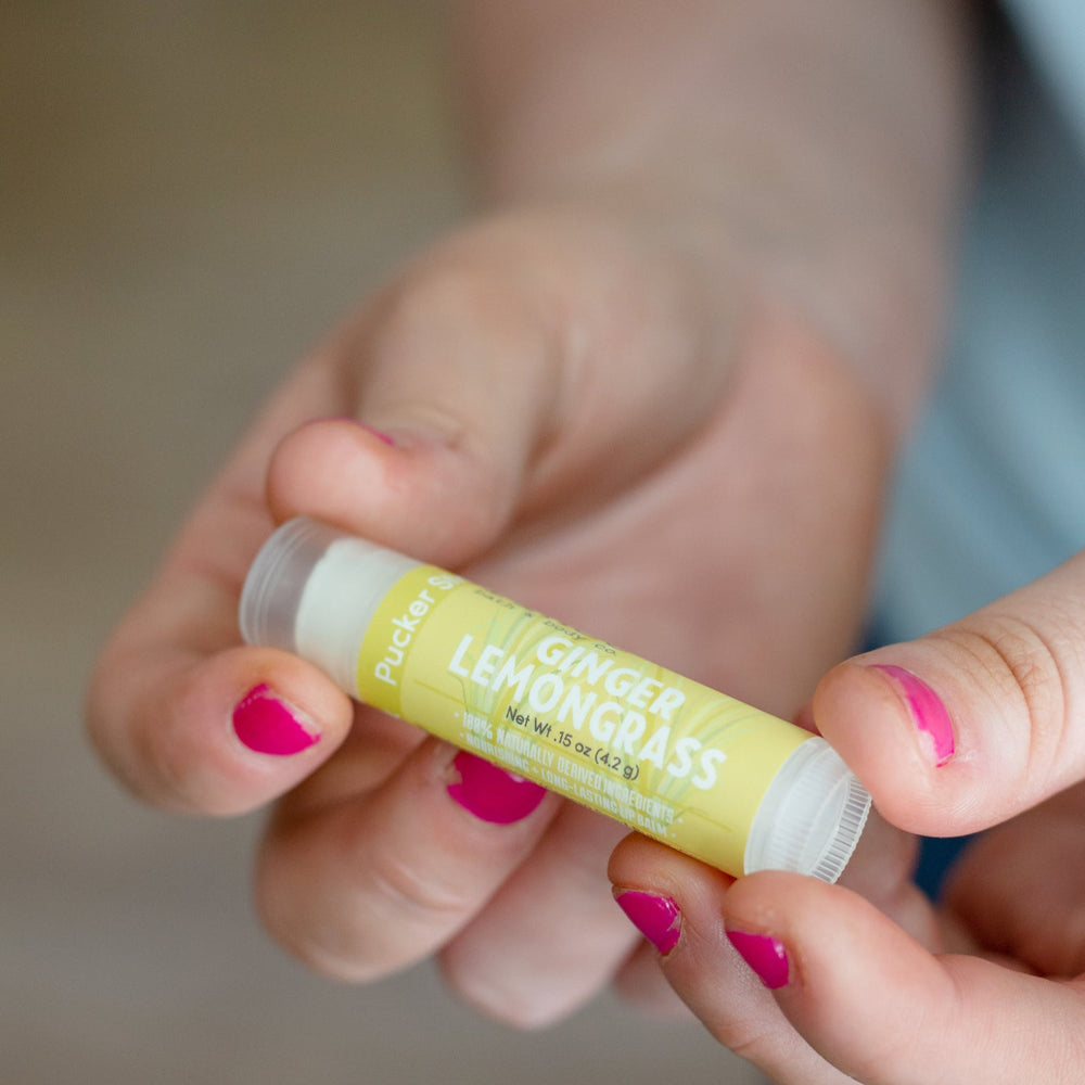 Ginger Lemongrass Pucker & Skin Stick Bundle — in-use