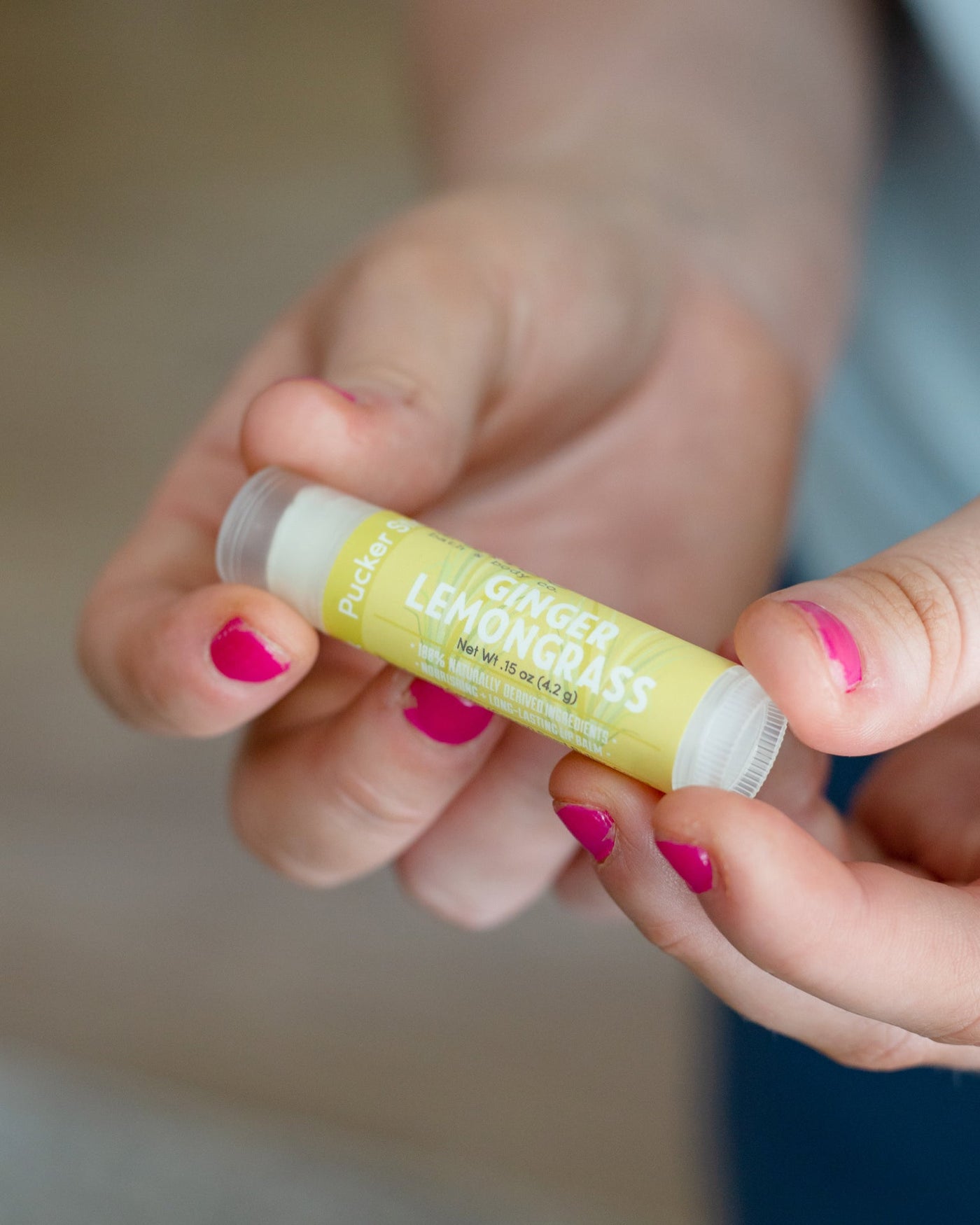 Ginger Lemongrass Pucker & Skin Stick Bundle — in-use