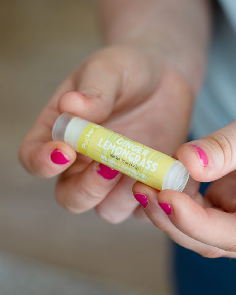 Ginger Lemongrass Pucker & Skin Stick Bundle — in-use